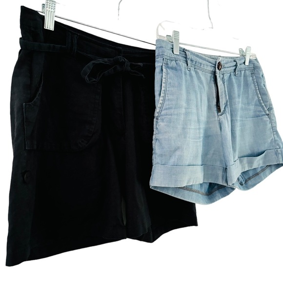 🖤💙Banana Republic Redoute: 2 Shorts Jeans USA2+ Linen USA4 with tags💙🖤 - Picture 5 of 8